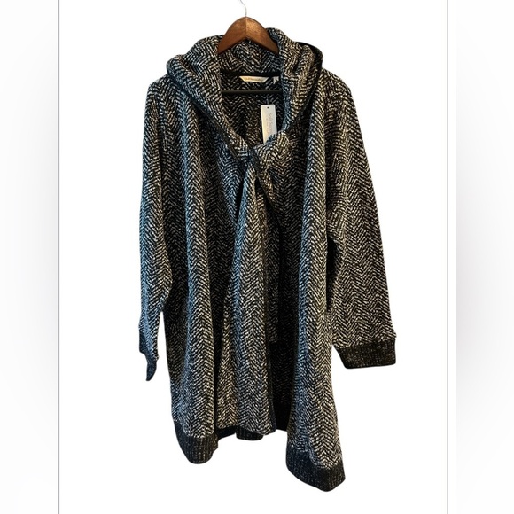 NWT Soft Surroundings Go Lively Bestow hooded travel wrap jacket Dark Charcoal - Picture 2 of 11